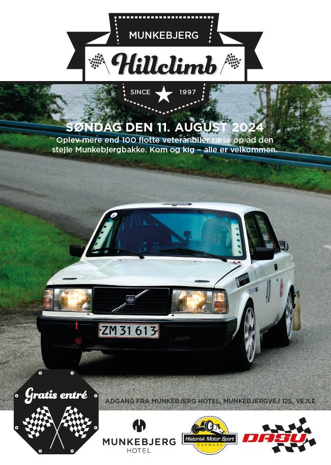 Programmet til Munkebjerg Hill Climb deles gratis ud til alle tilskuere.